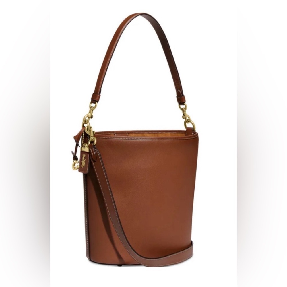NWOT Coach Dakota SADDLE/Gold Vintage Glovetanned Leather Bucket Bag